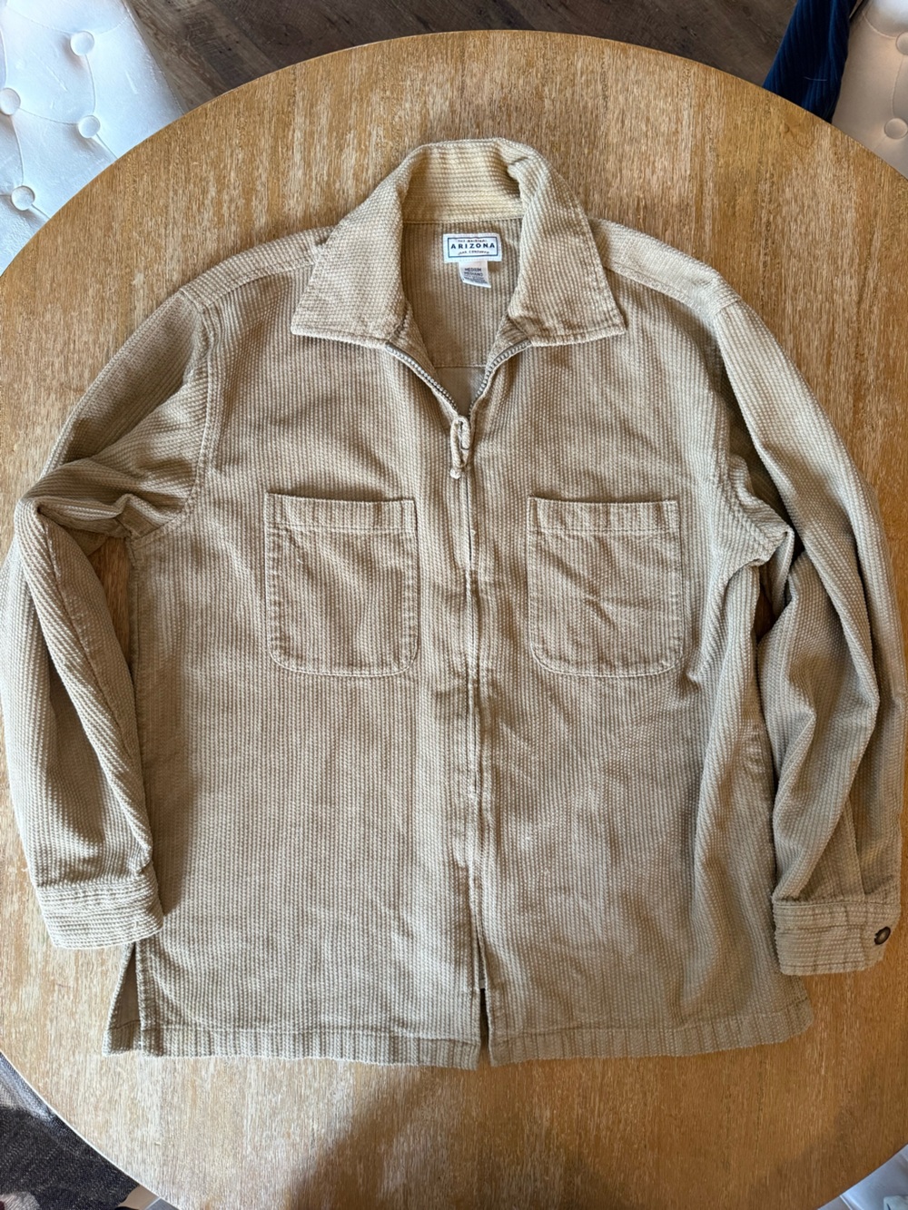 Arizona Jean Company Corduroy Zip-up overshirt Tan Shirt Jacket